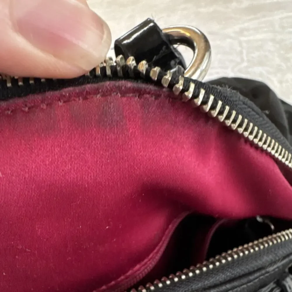 Coach‎ F1806 Black Signature C Sateen Satchel Crossbody Bag Patent Leather Trim